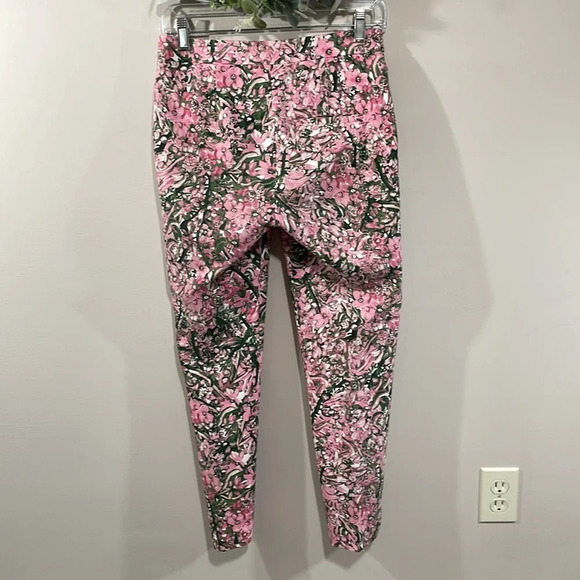 NWOT H&M Ankle Length Pink Green Floral Dress Pant 4 - Picture 6 of 16